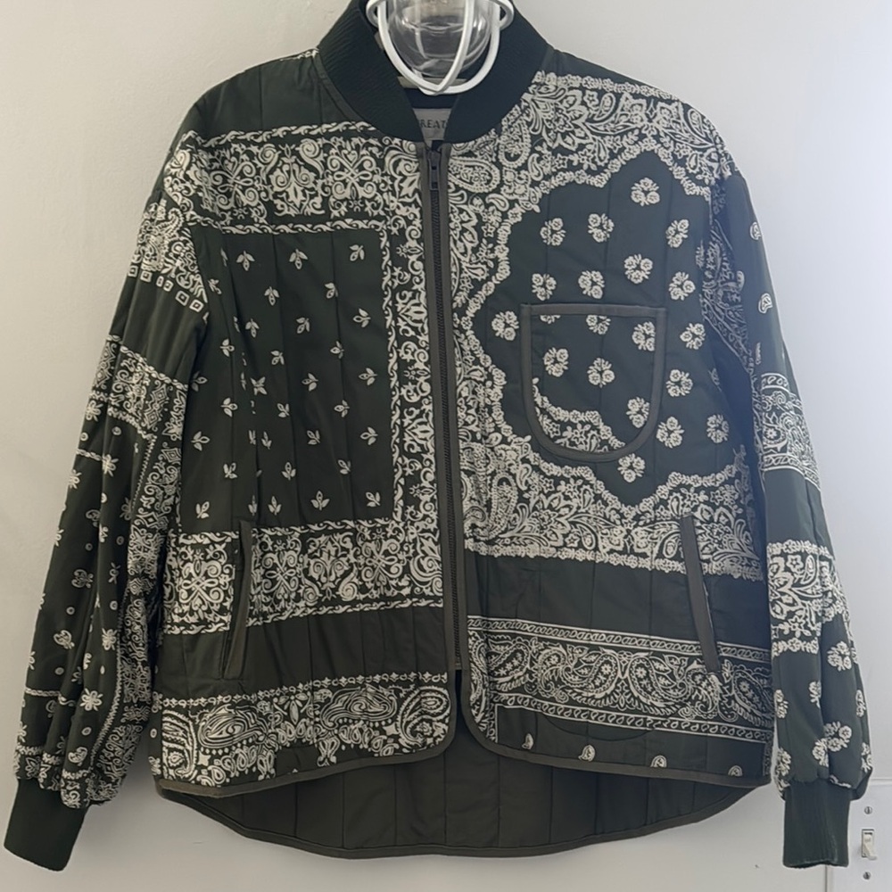 The Great. Quilted Bomber Jacket Size 0